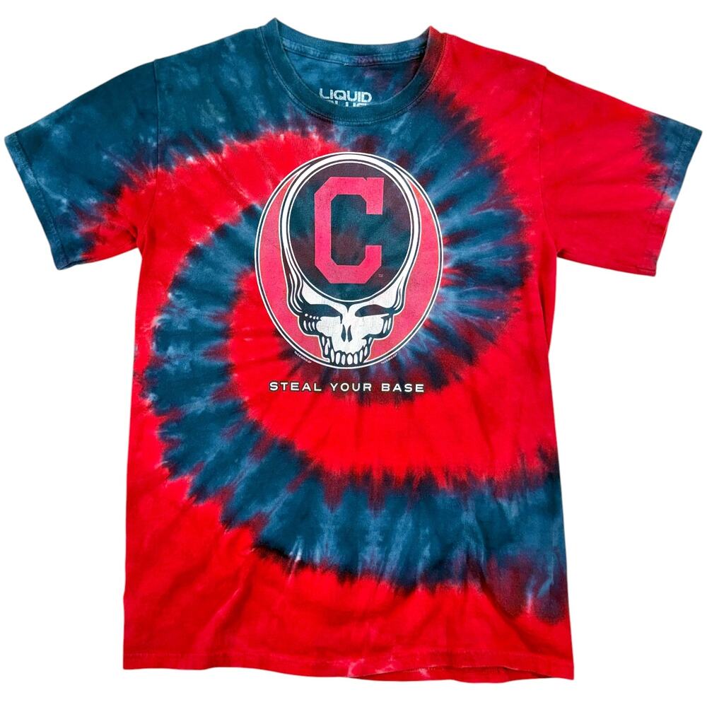 Liquid Blue Grateful Dead Cleveland Guardians T-Shirt Men's SMALL Tie Dye MLB